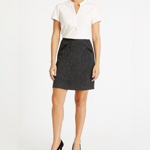 Paritzia Pepe Italian Designer Black and White Tweed Mini Skirt Sz 44